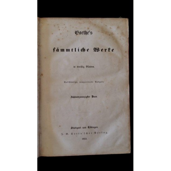 Compre aqui Coleção Goethe 18 Volumes - Primeira Edição de 1851 (Alemão Gótico)