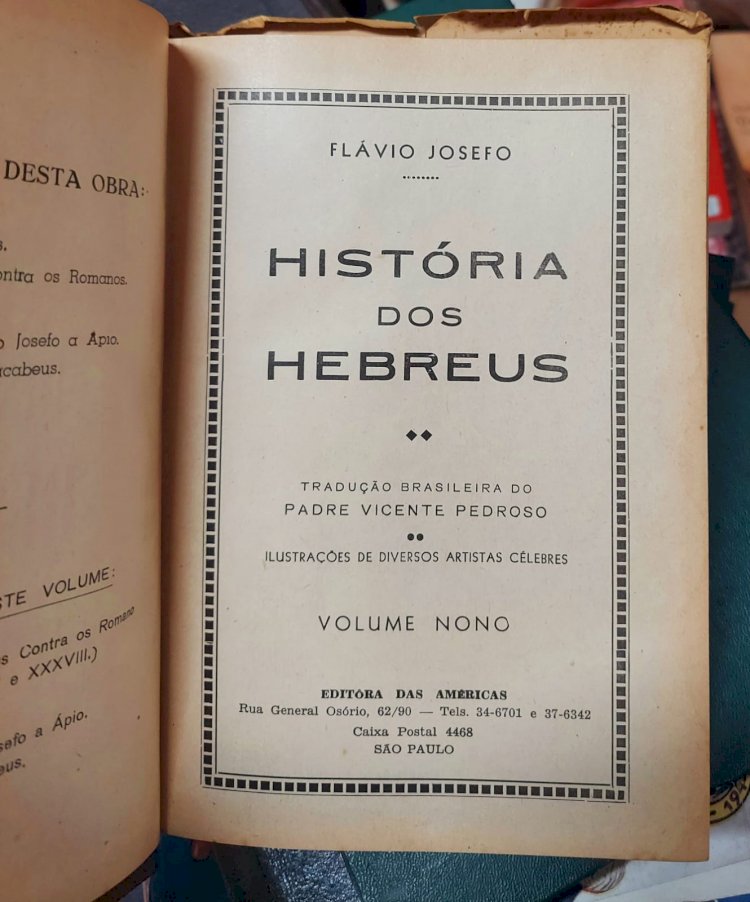 Coleção História dos Hebreus, 9 Volumes, Flávio Josefo, Editora das Américas, Capa Dura, 1963