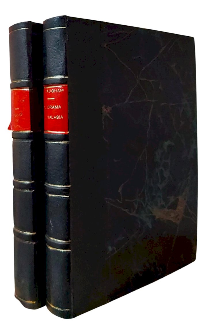 Kit 2 Livros W. Somerset Maugham, Um Drama na Malásia, Férias de Natal. Volumes com Capa em Couro e Lombada em Vermelho, Editora Globo, 1938