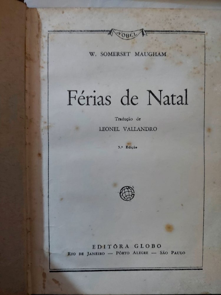 Kit 2 Livros W. Somerset Maugham, Um Drama na Malásia, Férias de Natal. Volumes com Capa em Couro e Lombada em Vermelho, Editora Globo, 1938